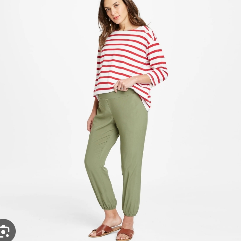 The Nines by Hatch Green Joggers Maternity Pants Elastic Waist Womens Size XL
